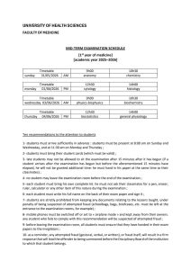 CALENDRIER DES EXAMENS
