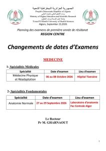 Changement de dates d’Examens